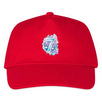Birthday 7 Years with Butterflies and Hearts - Kids’ Baseball Cap - red - Front