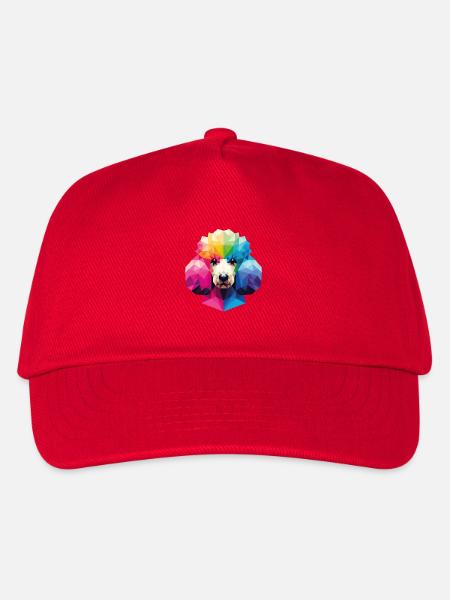 Bunter geometrischer Pudel im polygonalen Stil - Kinder Basecap - Rot