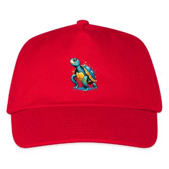 Farbige Schildkröte Illustration mit Spritzern - Kinder Basecap - Rot - Vorne