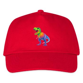 Bunter Dinosaurier mit Farbverlauf - Kinder Basecap - Rot - Vorne
