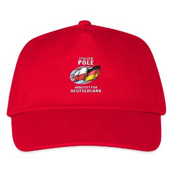POLE WORKS FOR GERMANY - Kids’ Baseball Cap - red - Front