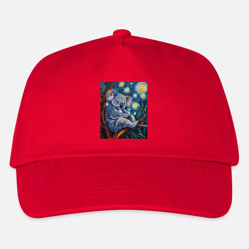 Koala Australien Van Gogh Style Starry Night - Kinder Basecap - Rot