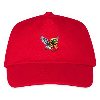 Halloween Duck with Cheeseburger Monster Essen - Kids’ Baseball Cap - red - Front