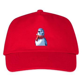 Wintervogel mit rotem Schal - Kinder Basecap - Rot - Vorne
