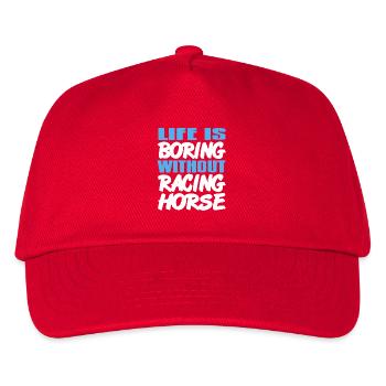 Boredom Ends When There's Horse Racing Fun - Kids’ Baseball Cap - red - Front