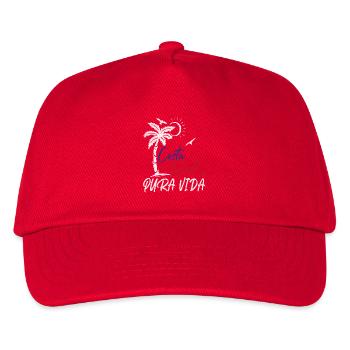 Pura Vida Costa Rica - Kinder Basecap - Rot - Vorne