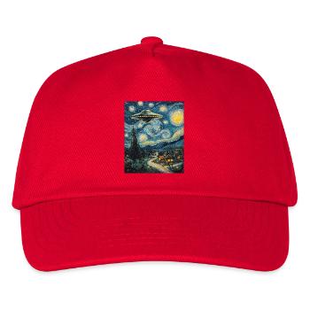  UFO Alien Außerirdische Fliegende Untertasse - Kinder Basecap - Rot - Vorne