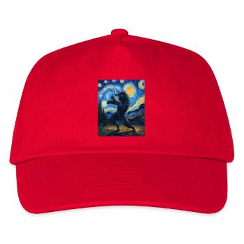 Werwolf Wolf Van Gogh Style - Kinder Basecap - Rot - Vorne