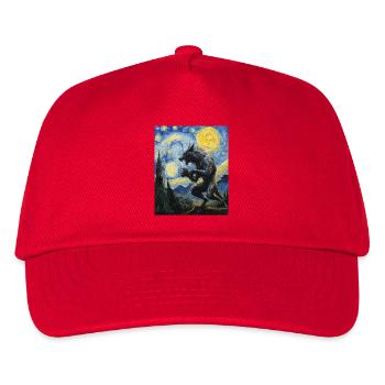 Werwolf Wolf Van Gogh Style - Kinder Basecap - Rot - Vorne