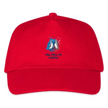 You Make Me Waddle – Cute Penguin Love Shirt - Kids’ Baseball Cap - red - Front