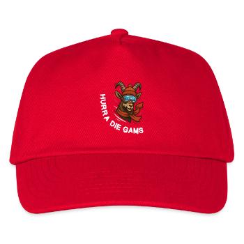 Hurray the chamois – Fun après-ski & huts Spruc - Kids’ Baseball Cap - red - Front