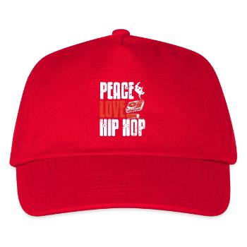 Peace Unity Beat Movement Graffiti DJ Bboy Flow - Kids’ Baseball Cap - red - Front