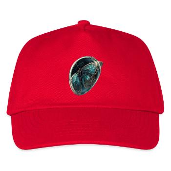 Türkis-Blasen-Schmetterling - Kinder Basecap - Rot - Vorne