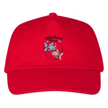 Ofishiellement Ehe-Humor-Pfirsich-Hochzeitspaar - Kinder Basecap - Rot - Vorne