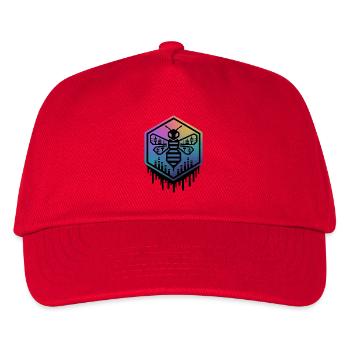 Sound Biene Logo, Musik Wabe, Club Design - Kinder Basecap - Rot - Vorne