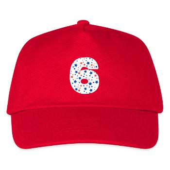 Number 6 - Kids’ Baseball Cap - red - Front