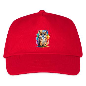 Owl portrait in watercolors - Kids’ Baseball Cap - red - Front