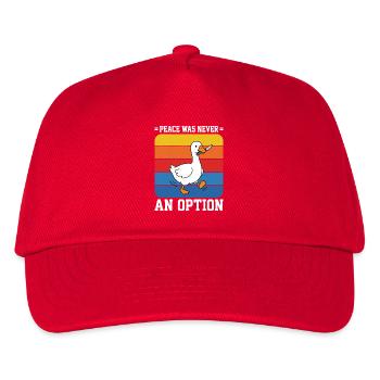 Frieden war nie eine Option Goose Retro - Kinder Basecap - Rot - Vorne