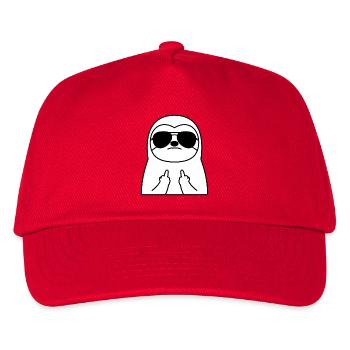 Sloth with sunglasses and middle finger - Kids’ Baseball Cap - red - Front
