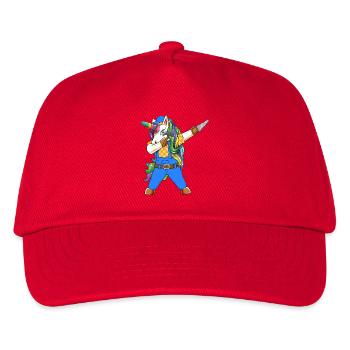 Dabbing Unicorn Carpenter Handyman Woodworking - Kids’ Baseball Cap - red - Front
