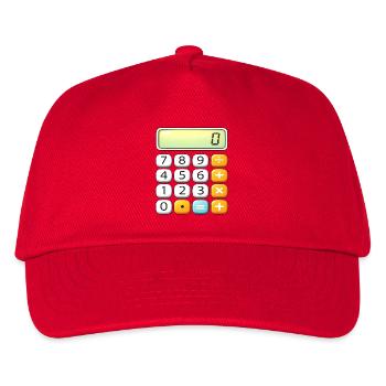 Neon Calculator Icon Tee - Kids’ Baseball Cap - red - Front