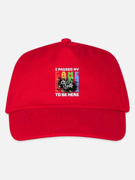 Ich Pausierte Mein Spiel um hier zu sein - Kinder Basecap - Rot