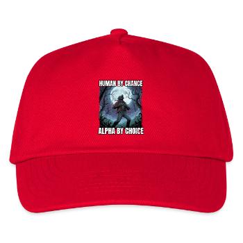 Alpha by Choice Werwolf Motiv - Kinder Basecap - Rot - Vorne