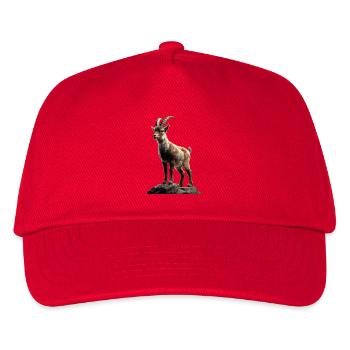 Steinbock Ziege Alpensteinbock Capricorn Ziegen  - Kinder Basecap - Rot - Vorne