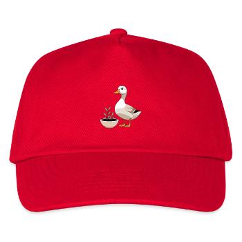 Canard dans un pot de fleurs – illustration charmante - Casquette de baseball Enfant - rouge - Devant