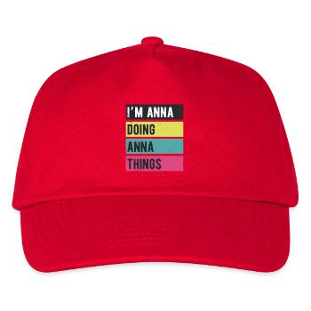 Ich bin Anna Doing Anna Things Retro Colors - Kinder Basecap - Rot - Vorne