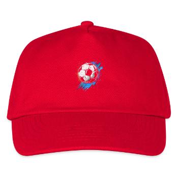 Fußball Streetart - Kinder Basecap - Rot - Vorne