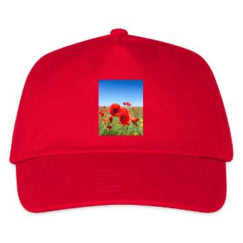 Les coquelicots dans le champ bleu - Casquette de baseball Enfant - rouge - Devant