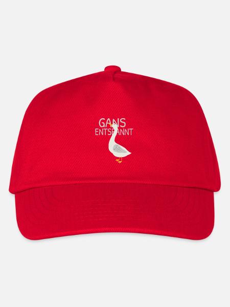 Gans entspannt – Lustiger Wortspiel Spruch - Kinder Basecap - Rot