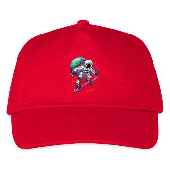 Astronaut Skateboard Earth - Kids’ Baseball Cap - red - Front