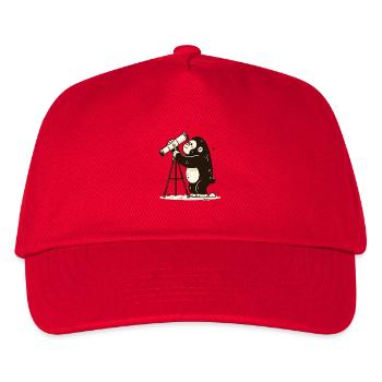 Kleiner Affe mit Teleskop - Kinder Basecap - Rot - Vorne