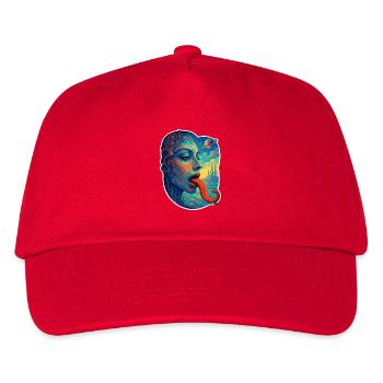 Kosmische Kunst mit Zunge - Kinder Basecap - Rot - Vorne