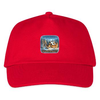 Winter Retreat in the Wooden Hut - Kids’ Baseball Cap - red - Front