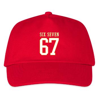 67 Six Seven - viral memes - College - Kids’ Baseball Cap - red - Front