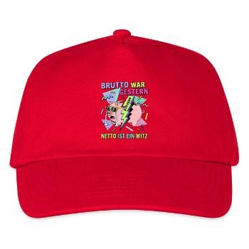 Brutto war gestern Netto ist ein Witz - Kinder Basecap - Rot - Vorne