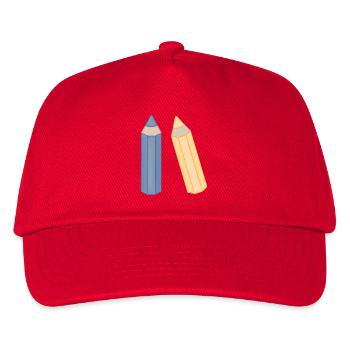 Pencil Duo Illustration Colored Pencils - Kids’ Baseball Cap - red - Front