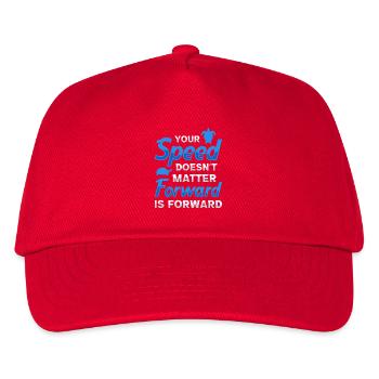 Forward is Forward Motivational Turtle Quote Art - Kids’ Baseball Cap - red - Front