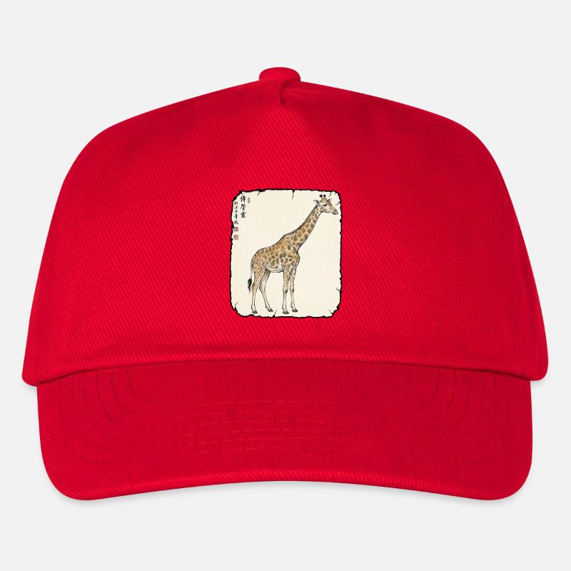 Giraffe Antik Kunst - Kinder Basecap - Rot