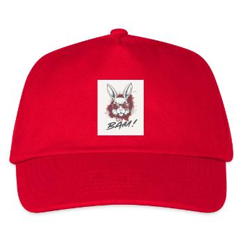 Hase mit Sonnenbrille  - Kinder Basecap - Rot - Vorne