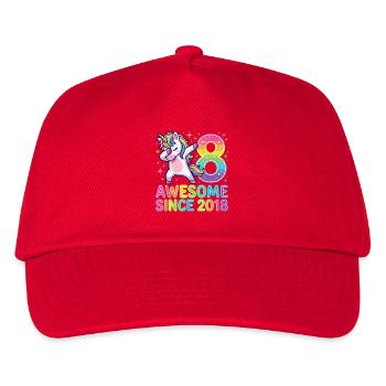 Einhorn Regenbogen Acht Design - Kinder Basecap - Rot - Vorne
