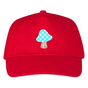 Mushroom Light Blue Dots Points Lucky Nursery Woodland - Kids’ Baseball Cap - red - Front