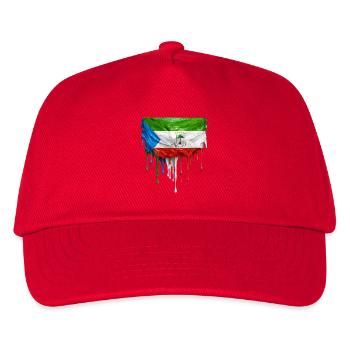 Equatorial Guinea Flagge in Tropfenkunst - Kinder Basecap - Rot - Vorne