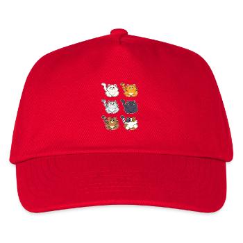 Cute Fluffy Cats Variety Kawaii Design - Kids’ Baseball Cap - red - Front