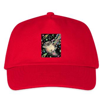 Dicker Weltraum Mops - Kinder Basecap - Rot - Vorne