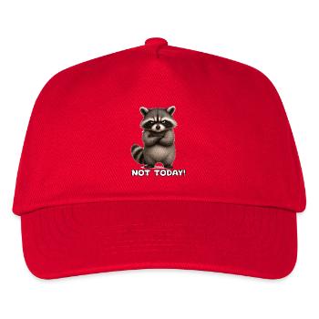 Grimmiger Waschbär – Nicht Heute - Kinder Basecap - Rot - Vorne