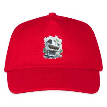 Fancy Geometry Modern House - Kids’ Baseball Cap - red - Front